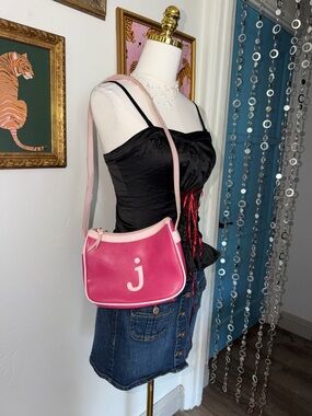 Vintage Y2K Pink Shoulder Bag with 'j' Initial